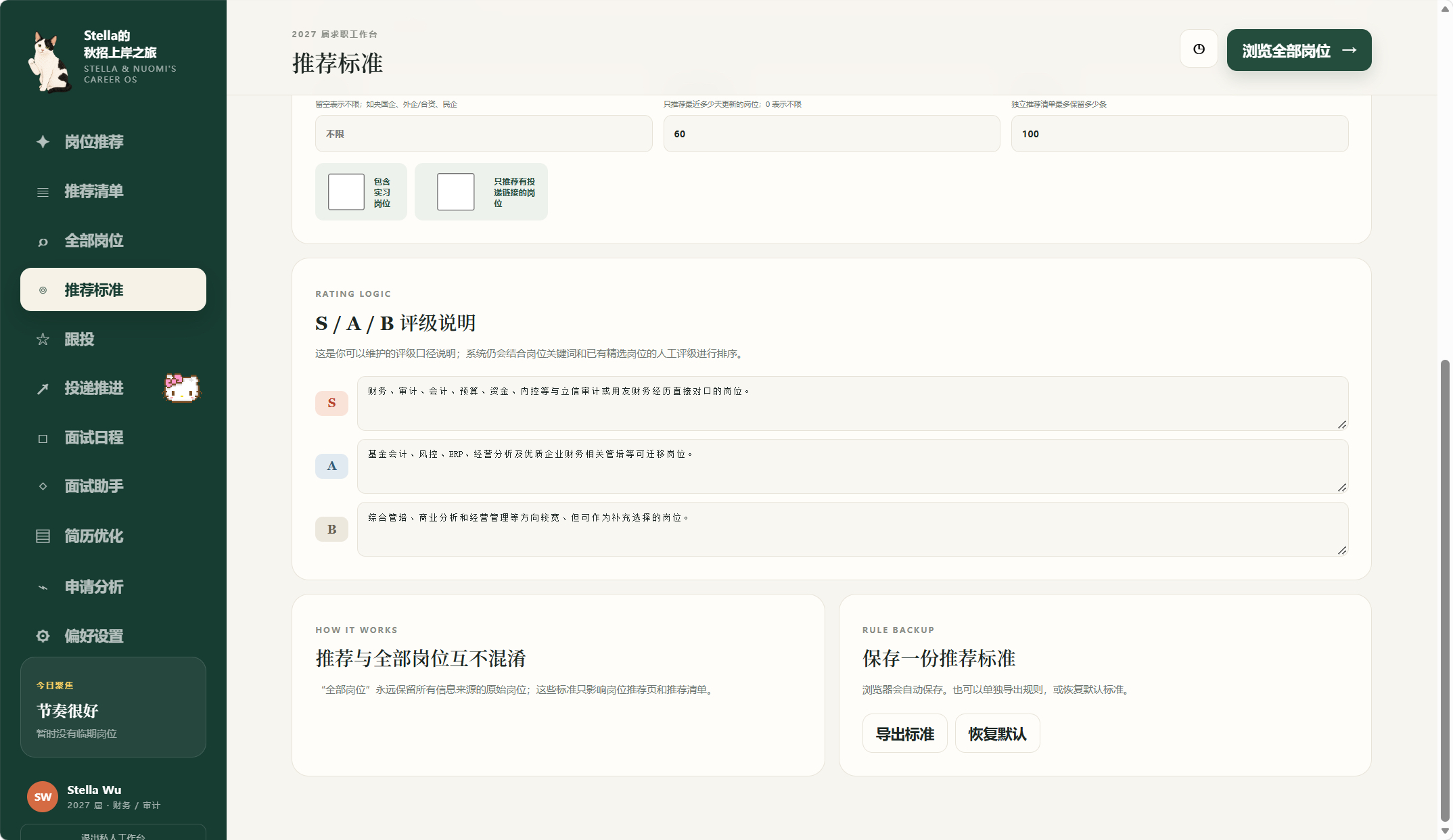 S、A、B 推荐评级逻辑